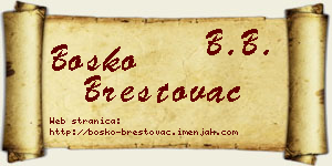 Boško Brestovac vizit kartica
